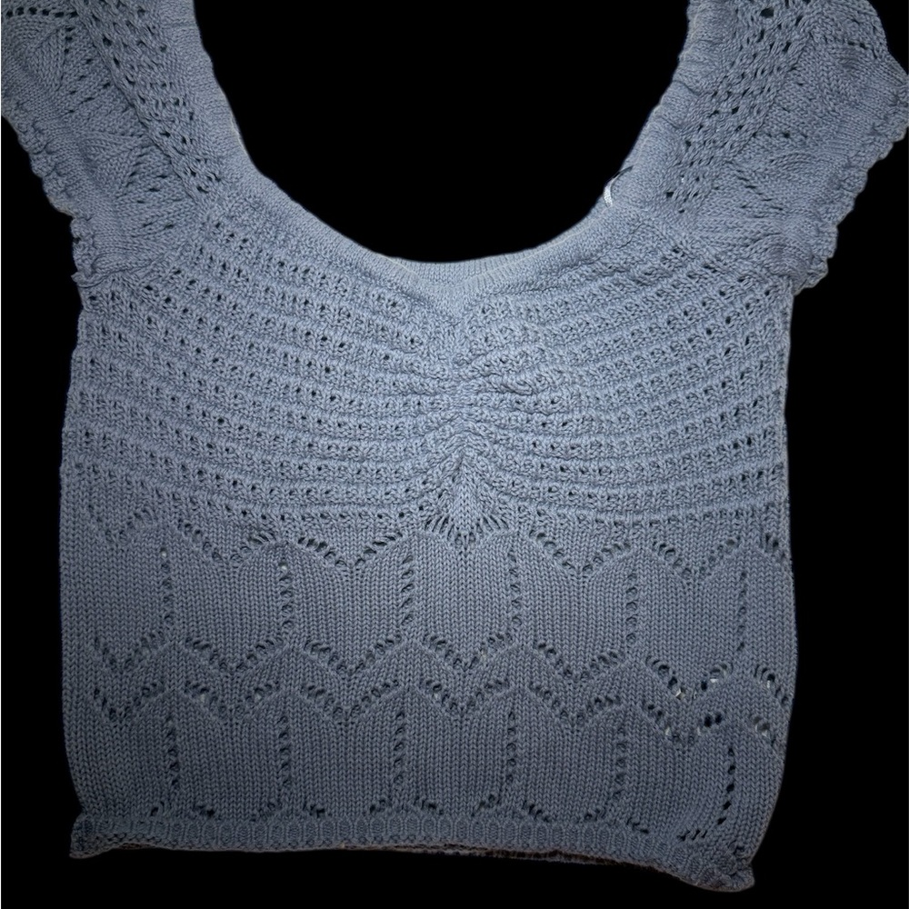Aeropostale blue Ribbed Cropped Sleeveless Blouse